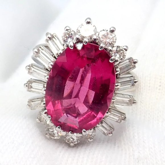 Authentic! H. Stern 18k White Gold Diamond Pink Tourmaline Ring + Earrings Set - Picture 10 of 12